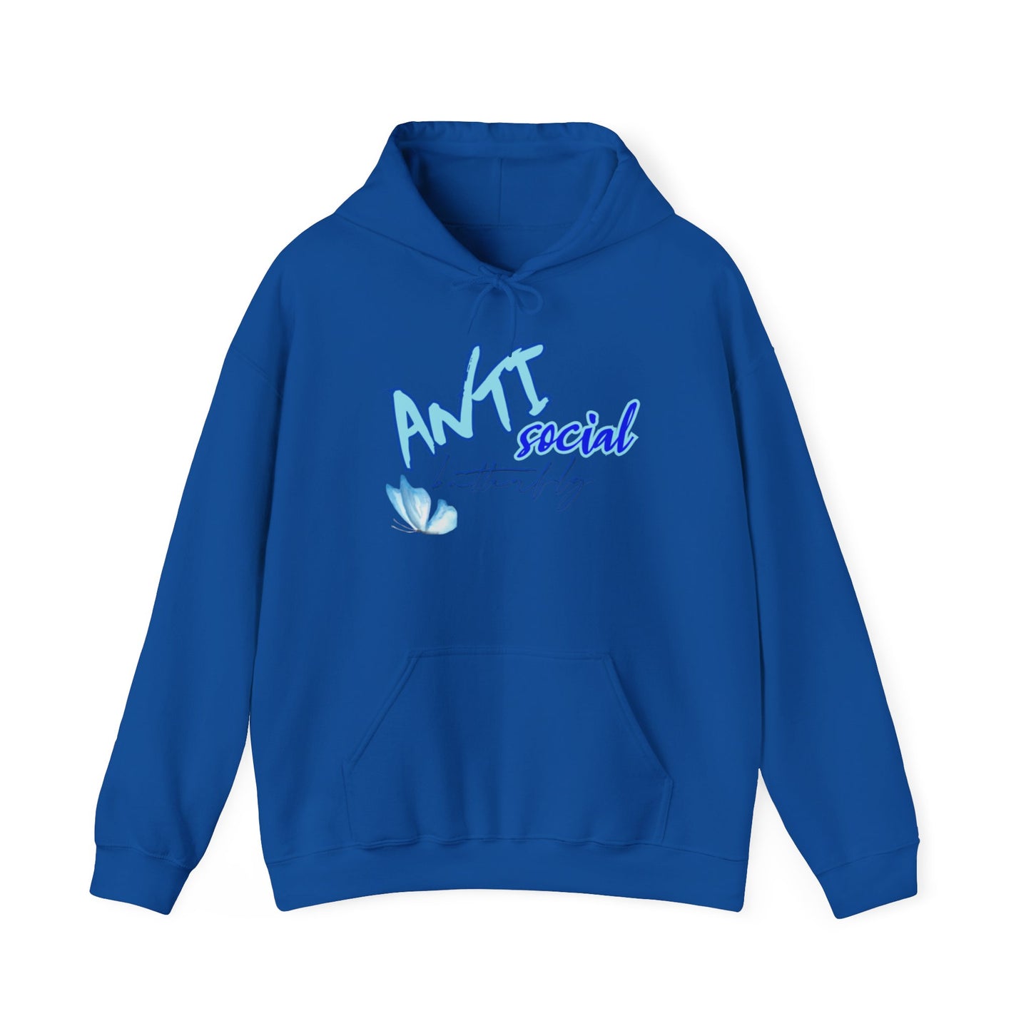 Blu ANTISocial Butterfly Heavy Blend™ Hooded Sweatshirt