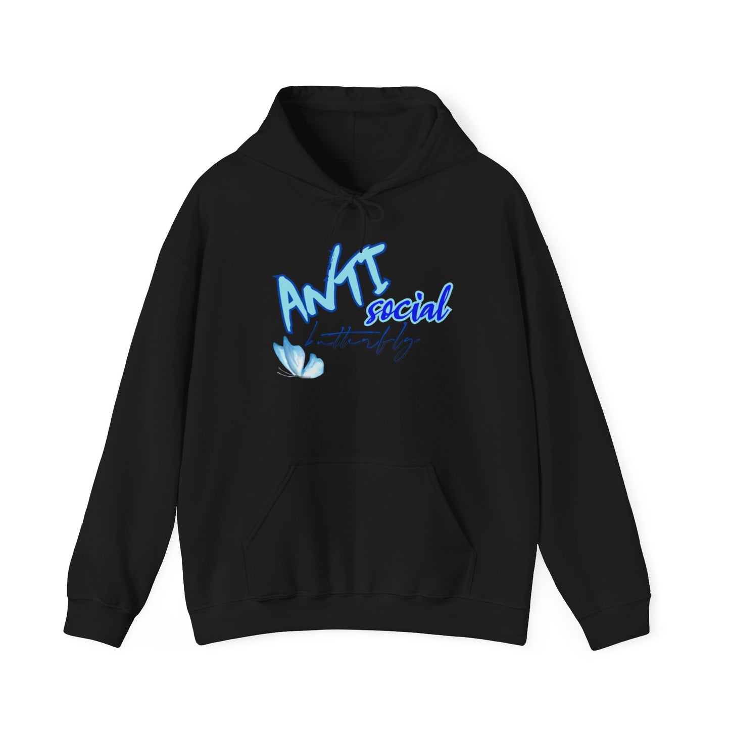 Blu ANTISocial Butterfly Heavy Blend™ Hooded Sweatshirt