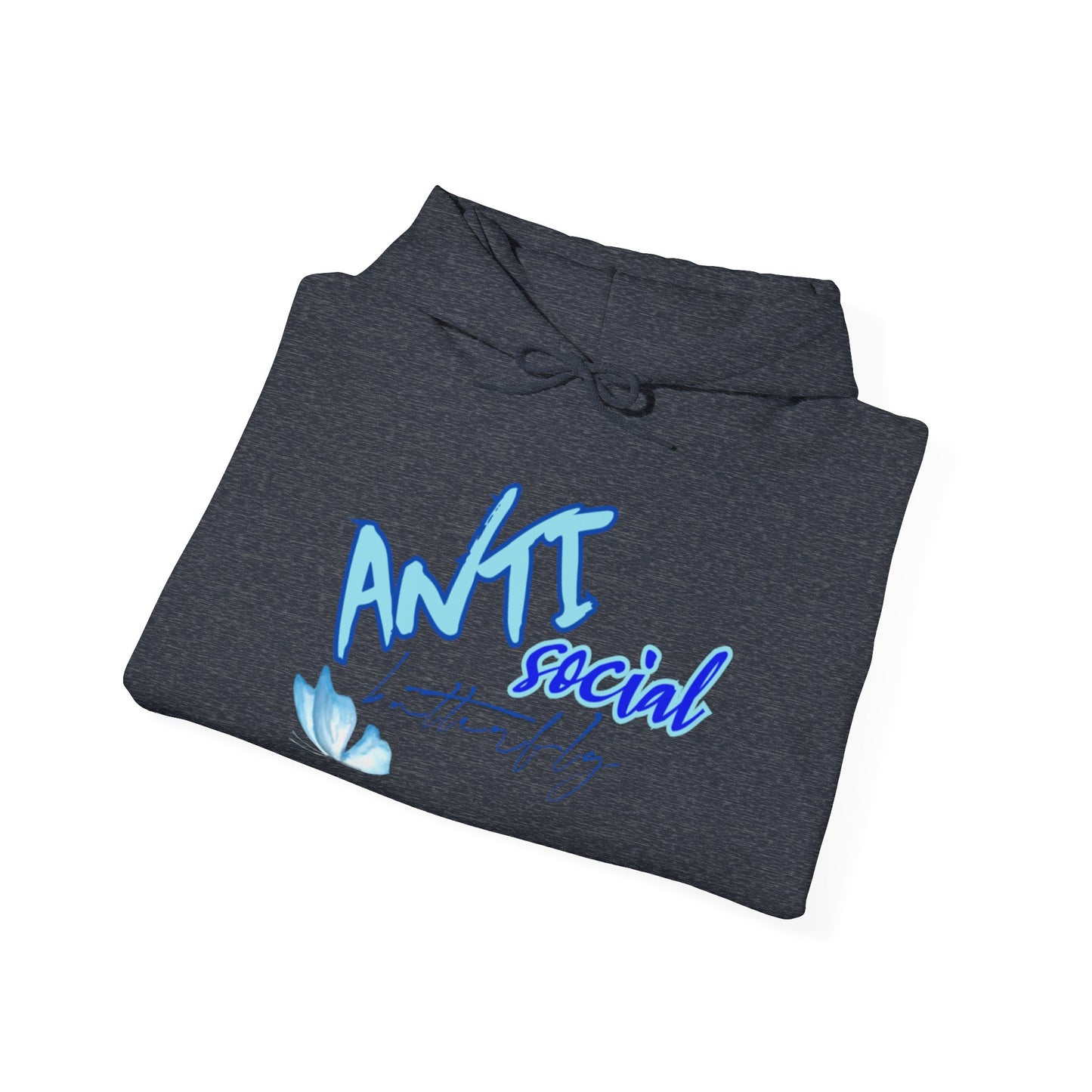 Blu ANTISocial Butterfly Heavy Blend™ Hooded Sweatshirt