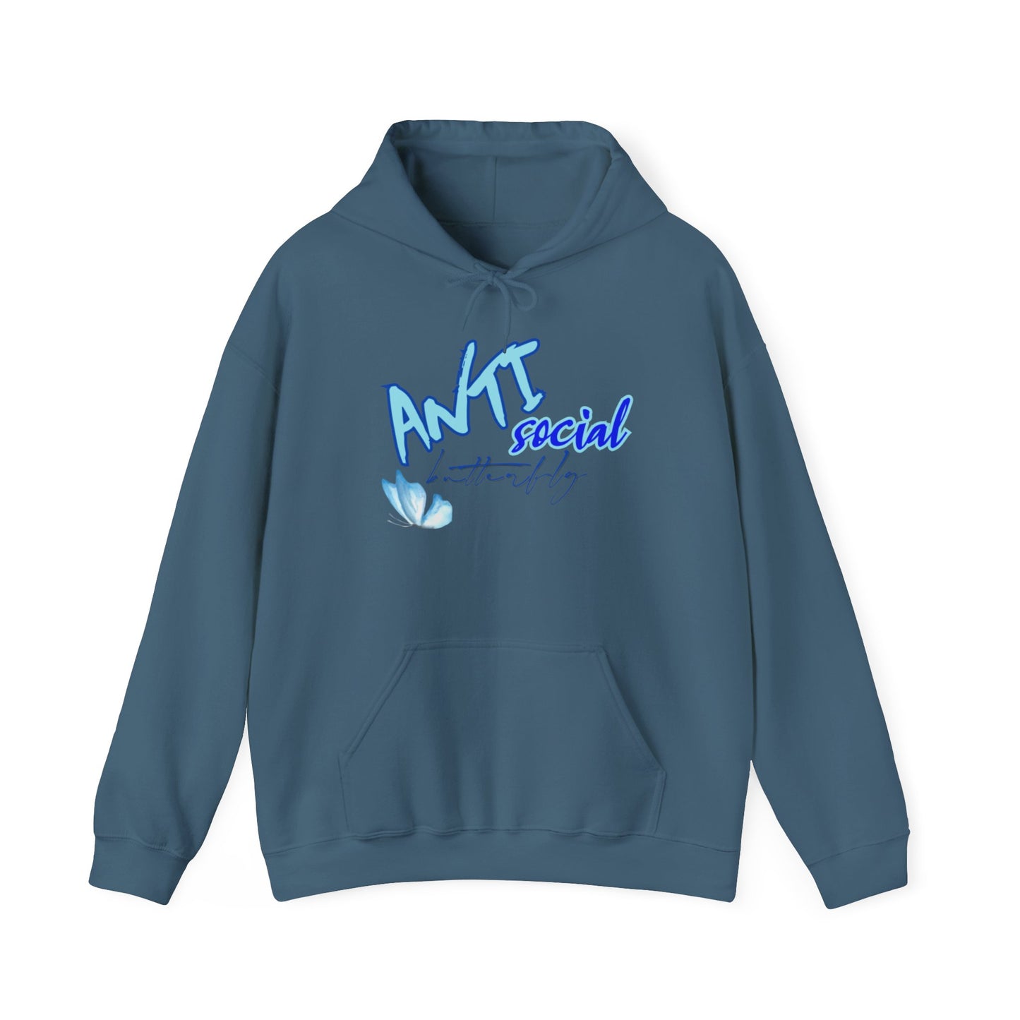 Blu ANTISocial Butterfly Heavy Blend™ Hooded Sweatshirt