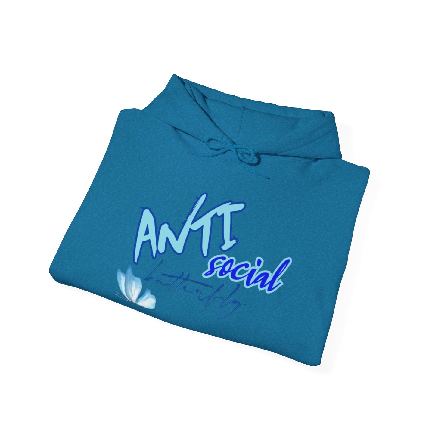 Blu ANTISocial Butterfly Heavy Blend™ Hooded Sweatshirt