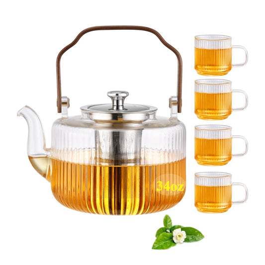 ANEICE Glass Tea Pot Set with Infusers