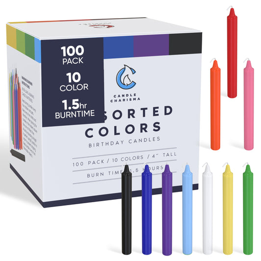 100 Multi-Colored 4" Long-Burn Spell Candles