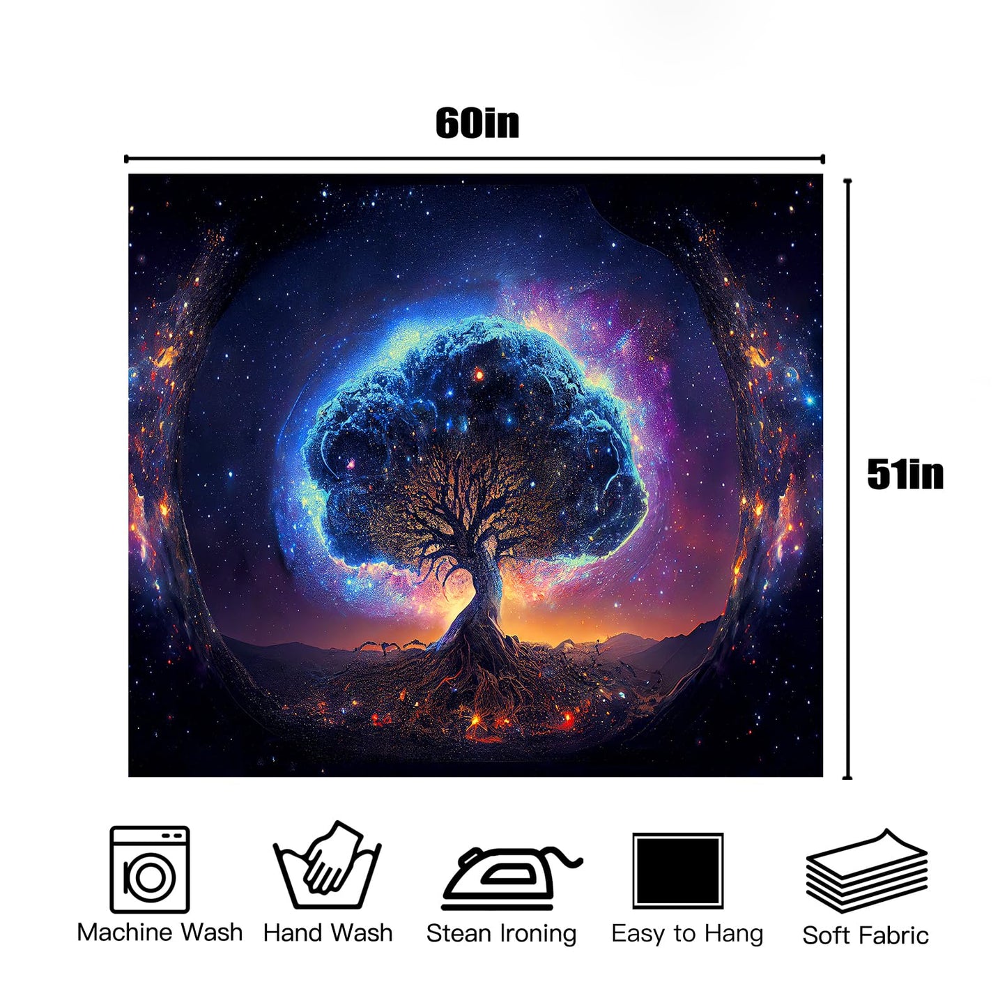 Blacklight Tree Tapestry