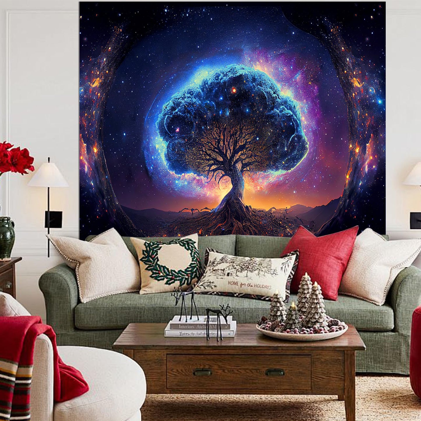 Blacklight Tree Tapestry