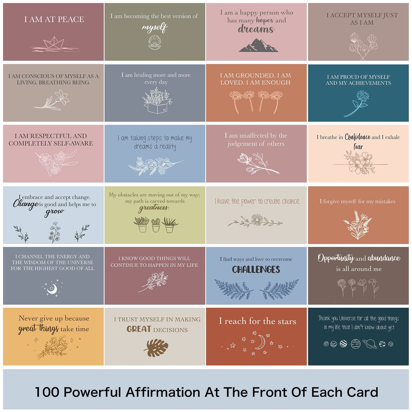 Affirmation Cards for Women and Men - 100PCS